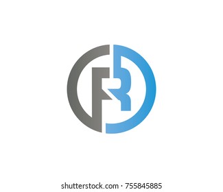 initial circle company logo R black