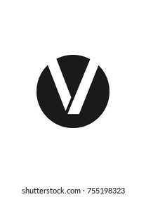 initial circle company logo V black