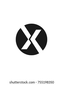 initial circle company logo X black
