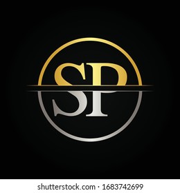 Initial Circle Letter SP Logo Design Vector Template. SP Letter Logo Design
