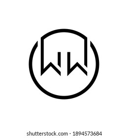 Initial Circle Letter WW Logo Design Abstract Modern vector Illustration