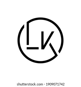 Initial Circle LK Modern Business letter Concept Logo Design vector Template