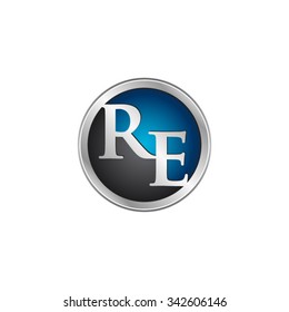 RE initial circle logo blue