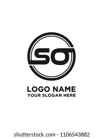 SO initial circle logo template vector