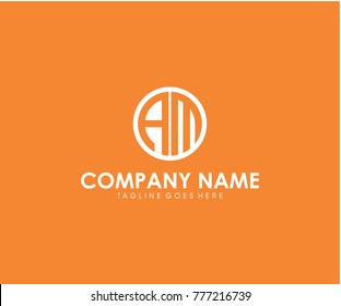 AM initial circle logo vector eps 10