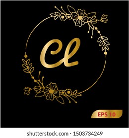 initial circle ornament logo template vector illustration