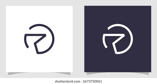 initial circle r logo design template