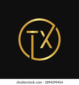 Initial Circle TX letter Logo Design vector Template. Abstract Letter TX logo Design