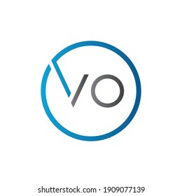 Initial Circle VO letter Logo Design Abstract Modern vector Template