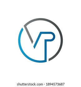 Initial Circle VP letter Logo Design Abstract Modern vector Template