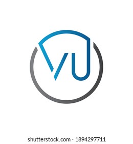 Initial Circle VU Letter Logo Creative Typography Vector Template. Creative Letter VU Logo Vector.