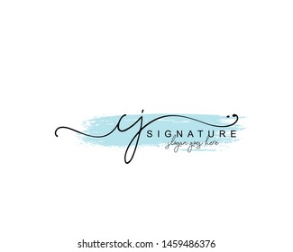 Initial CJ beauty monogram and elegant logo design, handwriting logo of initial signature, wedding, fashion, floral and botanical with creative template.