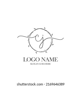 Initial Cj Beauty Monogram Elegant Logo Stock Vector (Royalty Free ...