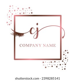 Initial CJ calligraphy company eye and eyelash handwriting