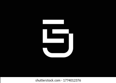 Initial CJ JC EJ JE modern monogram and elegant logo design, Professional Letters Vector Icon Logo on black background.