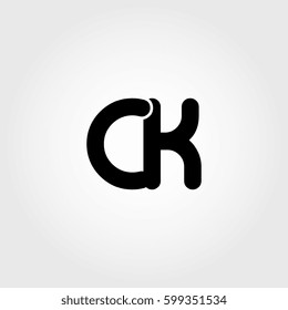 initial ck black business logo