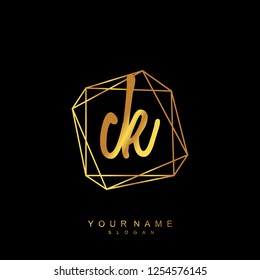 Initial CK handwriting logo vector