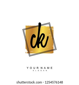 Initial CK handwriting logo vector