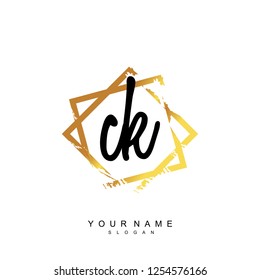 Initial CK handwriting logo vector