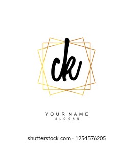 Initial CK handwriting logo vector