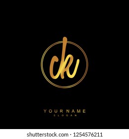 Initial CK handwriting logo vector