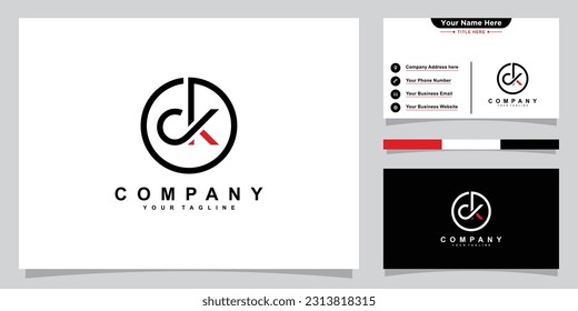 Initial CK, KC Alphabets Letters Logo Monogram