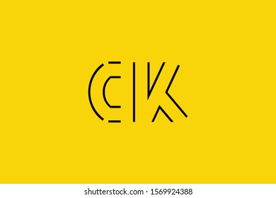 Initial CK KC Letter Logo Design Vector Template. Monogram and Creative Alphabet C K Letters icon Illustration.