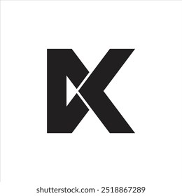 Diseño inicial de la Plantilla del Vector del logotipo de la letra de Ck o de Kc, diseño abstracto creativo del logotipo de la letra.