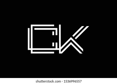 Initial CK KC modern monogram and elegant logo design, Professional Letters Vector Icon Logo on yellow background.