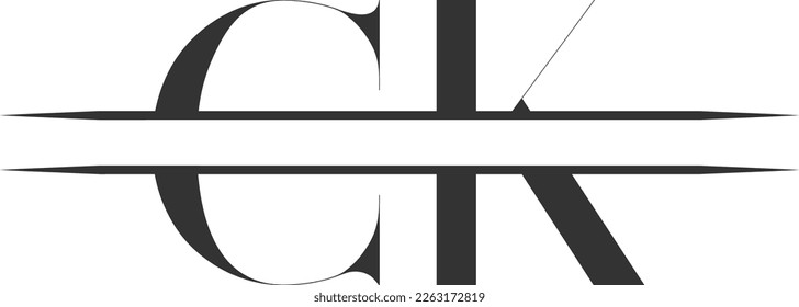 Plantilla de vector de logotipo vinculado a la letra CK inicial. Diseño del logo CK con letra Swoosh. Diseño con logotipo CK con moderno diseño