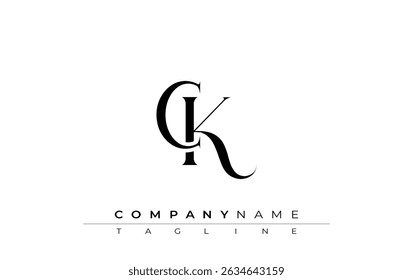 Initial CK Logo Design Vector. Elegant Monogram Logo Design with Decorative Elements and Typography