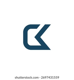 Logo inicial de CK. ideal para negocios inmobiliarios y de propiedades, monograma plano simple