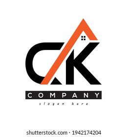 initial CK real estate logo vector