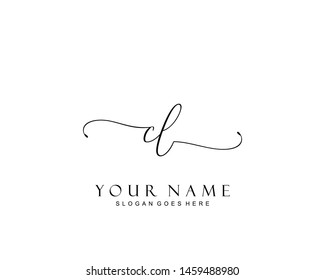 Initial CL beauty monogram and elegant logo design, handwriting logo of initial signature, wedding, fashion, floral and botanical with creative template.