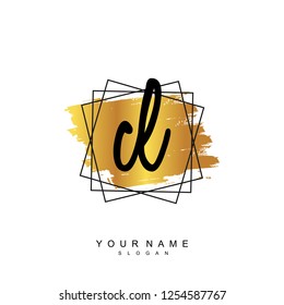 Initial CL handwriting logo vector