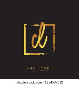 Initial CL handwriting logo vector