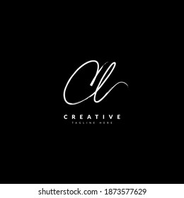 Logotipo inicial de firma manuscrita CL. Tipografía para el logotipo de empresa y empresa. Diseño del logotipo del vector.