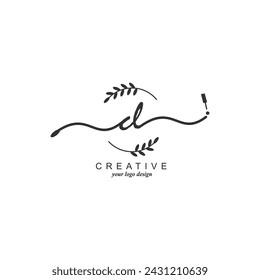 Initial CL logo handwriting botanical branding typography