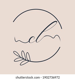 Initial CL logo Handwriting floral and botanical vector