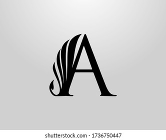 Initial A Classic Wing Logo. Heraldic A Letter Design Vector with Wing and Tale Shape Design.