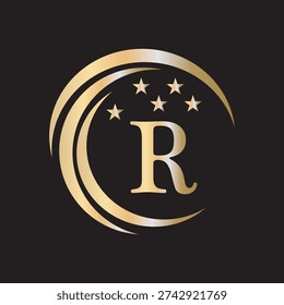 Initial Cleaning Logo combine with letter R vector template