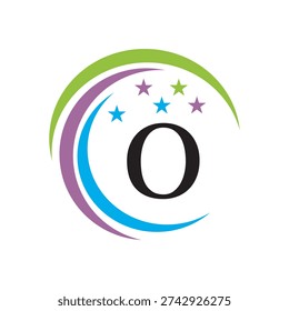 Initial Cleaning Logo combine with letter O vector template