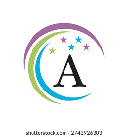 Initial Cleaning Logo combine with letter A vector template