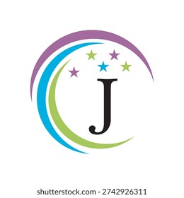 Initial Cleaning Logo combine with letter J vector template