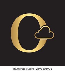 Initial Cloud Logo Combine With Letter O Vector Template