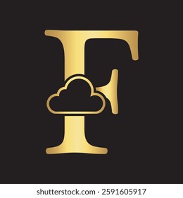 Initial Cloud Logo Combine With Letter F Vector Template
