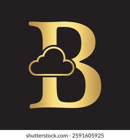Initial Cloud Logo Combine With Letter B Vector Template
