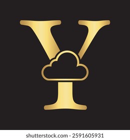 Initial Cloud Logo Combine With Letter Y Vector Template