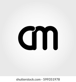 initial cm black business logo