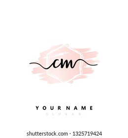 Initial CM handwriting logo
